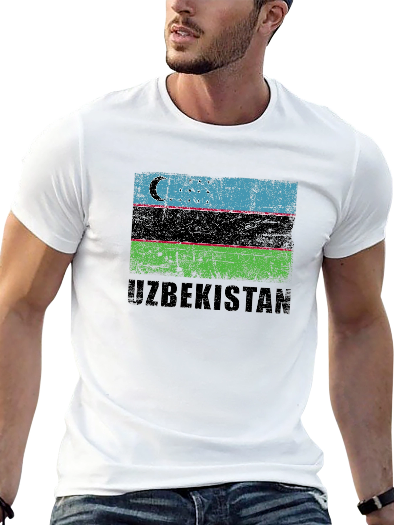 Uzbekistan Flag Graphic T-Shirt