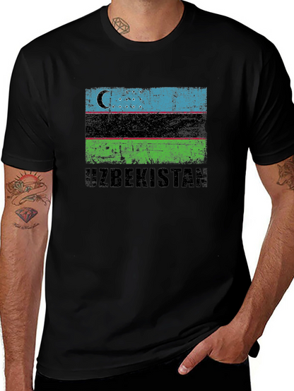 Uzbekistan Flag Graphic T-Shirt