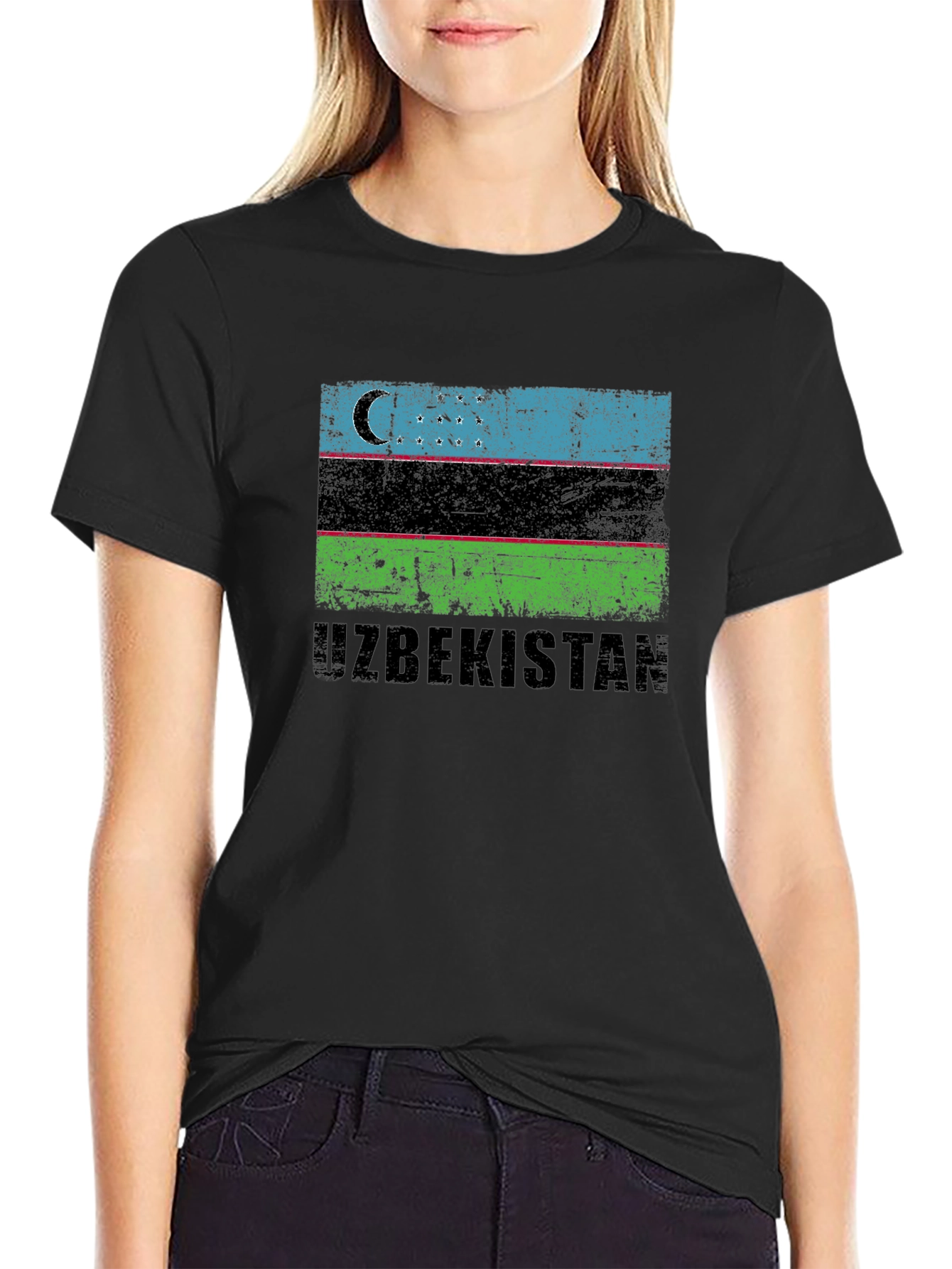 Uzbekistan Flag Graphic T-Shirt