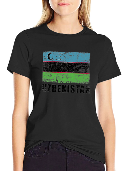 Uzbekistan Flag Graphic T-Shirt