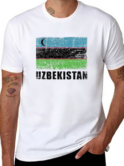 Uzbekistan Flag Graphic T-Shirt