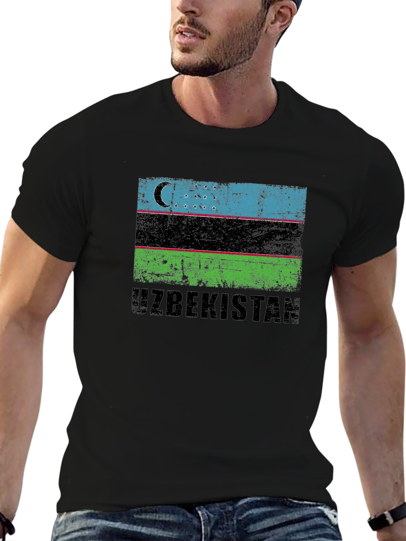 Uzbekistan Flag Graphic T-Shirt