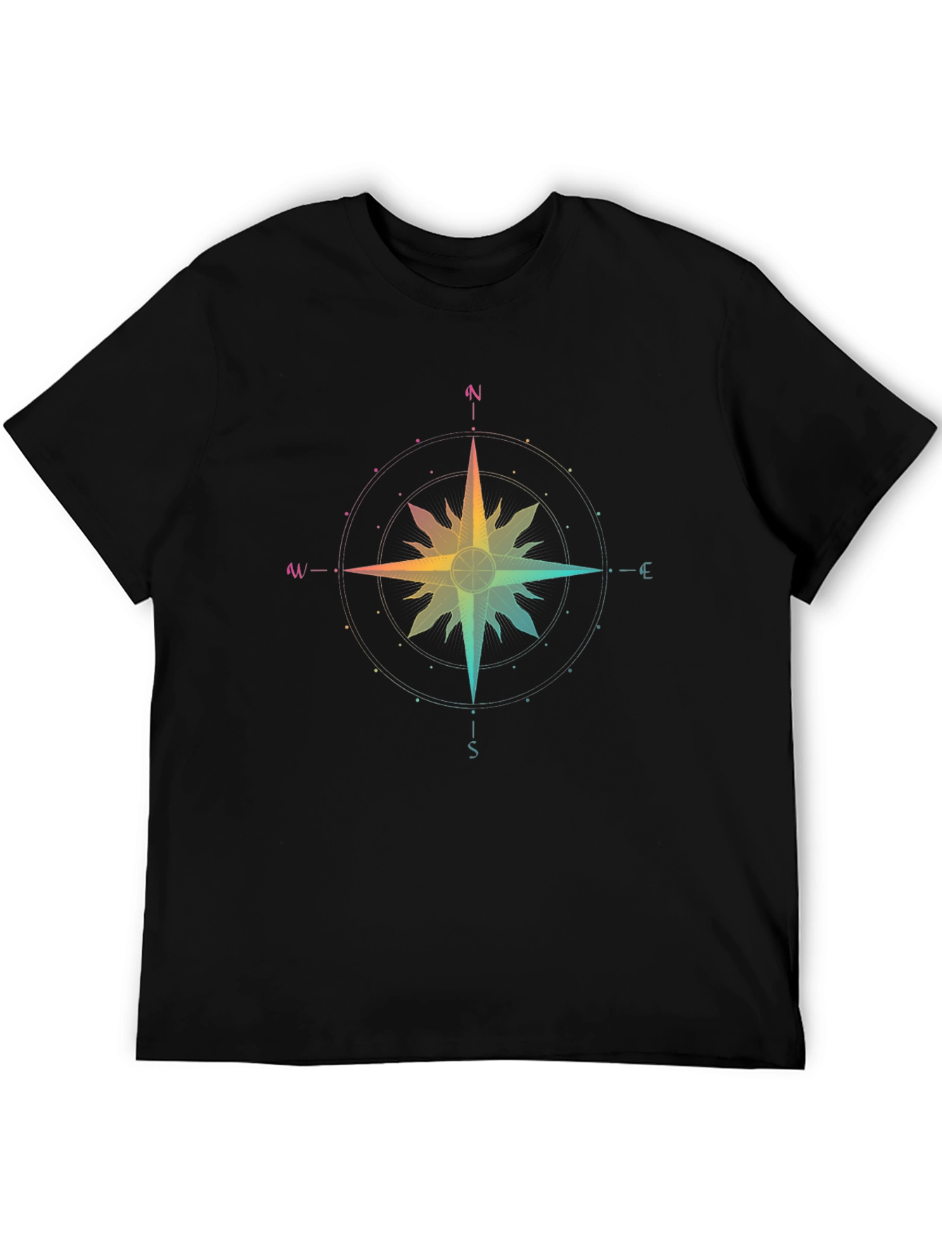 Rainbow Compass Rose Graphic Tee - Unisex
