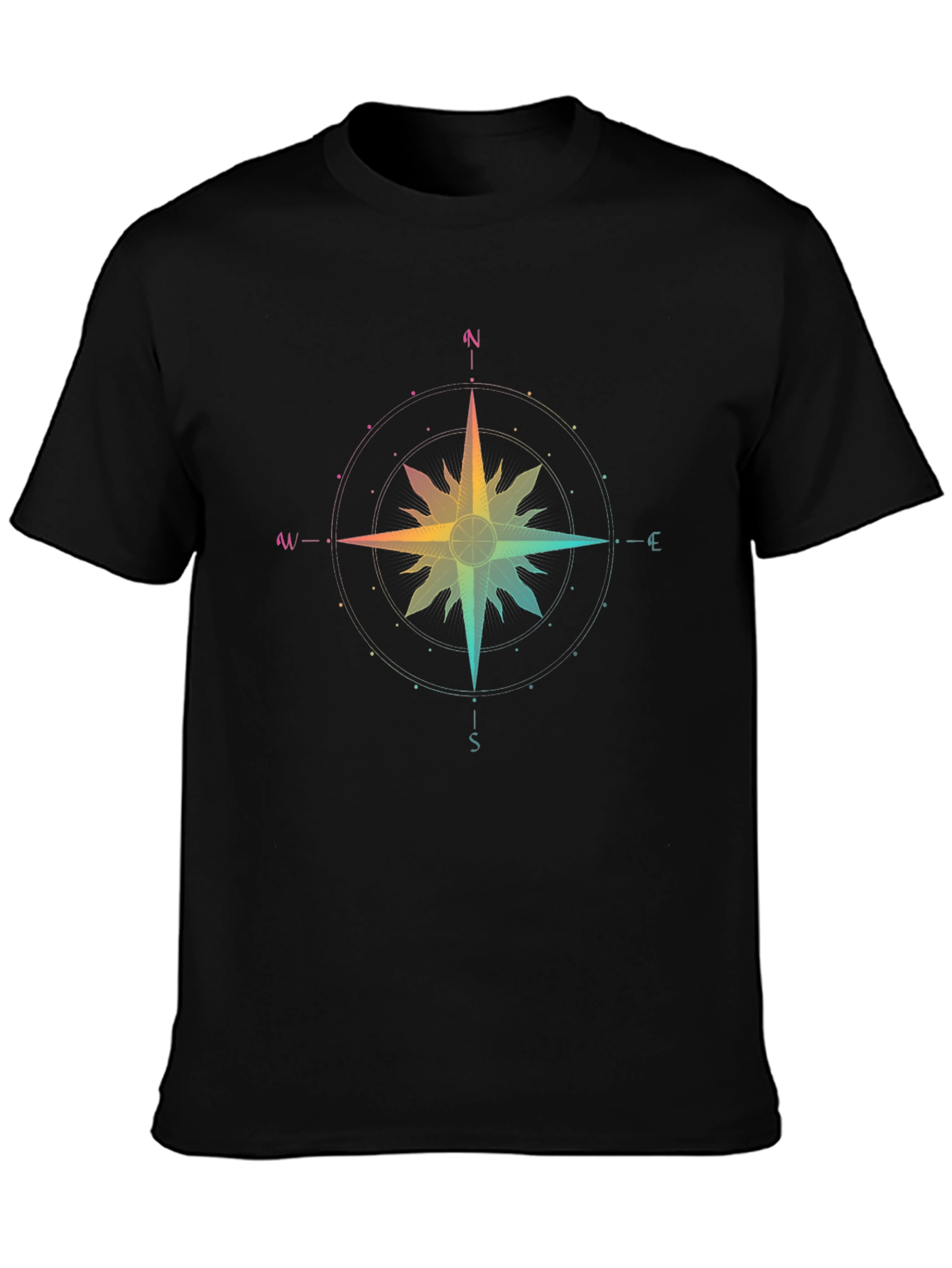 Rainbow Compass Rose Graphic Tee - Unisex