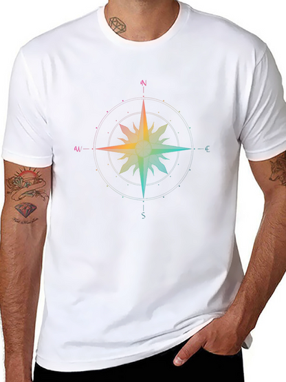 Rainbow Compass Rose Graphic Tee - Unisex