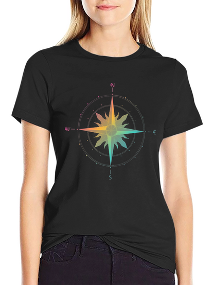 Rainbow Compass Rose Graphic Tee - Unisex