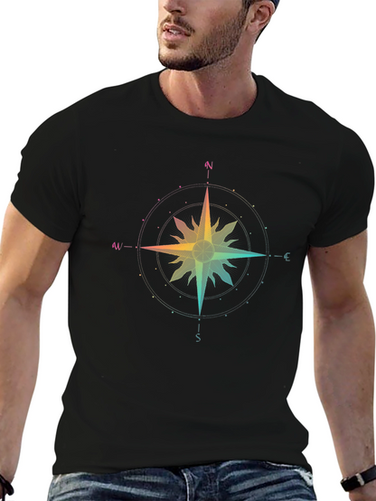 Rainbow Compass Rose Graphic Tee - Unisex