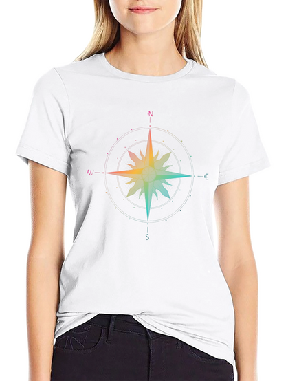 Rainbow Compass Rose Graphic Tee - Unisex