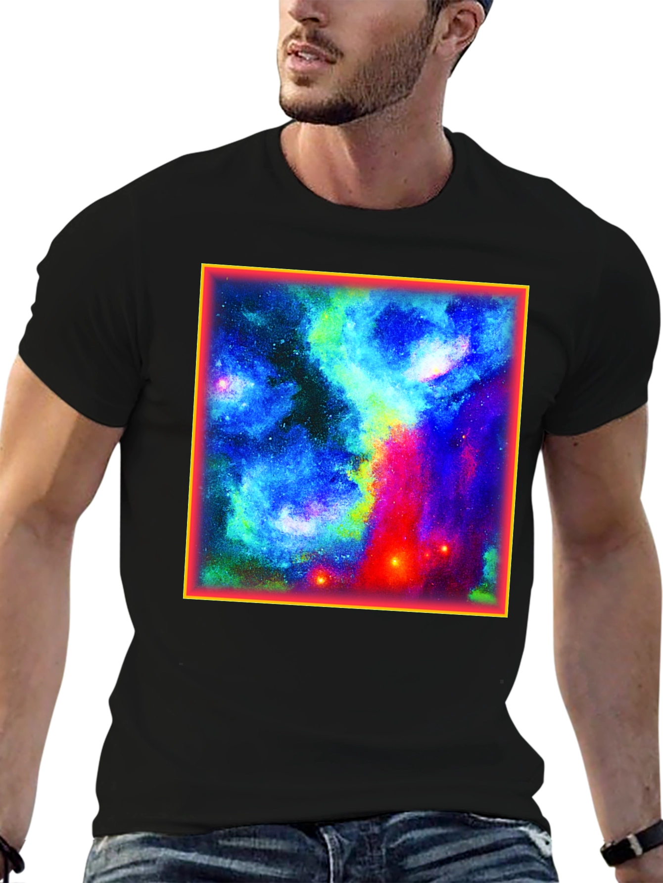 Galaxy Graphic Tee - Black Cotton Blend