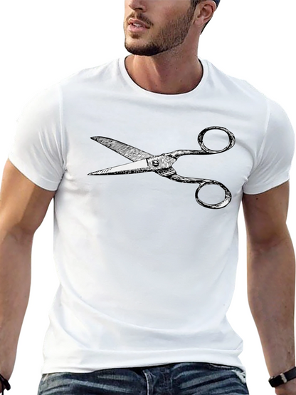 Scissors Graphic Tee - Cool Barber Fashion