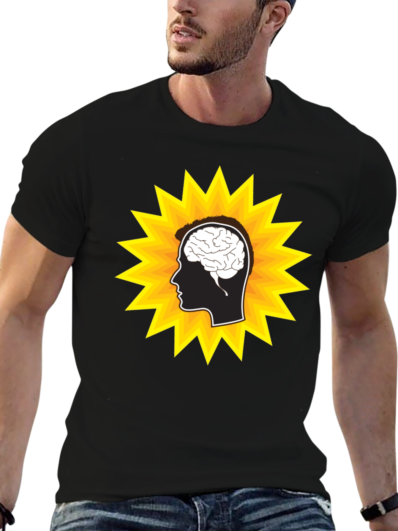 Brain Power T-Shirt - Stylish Head Design