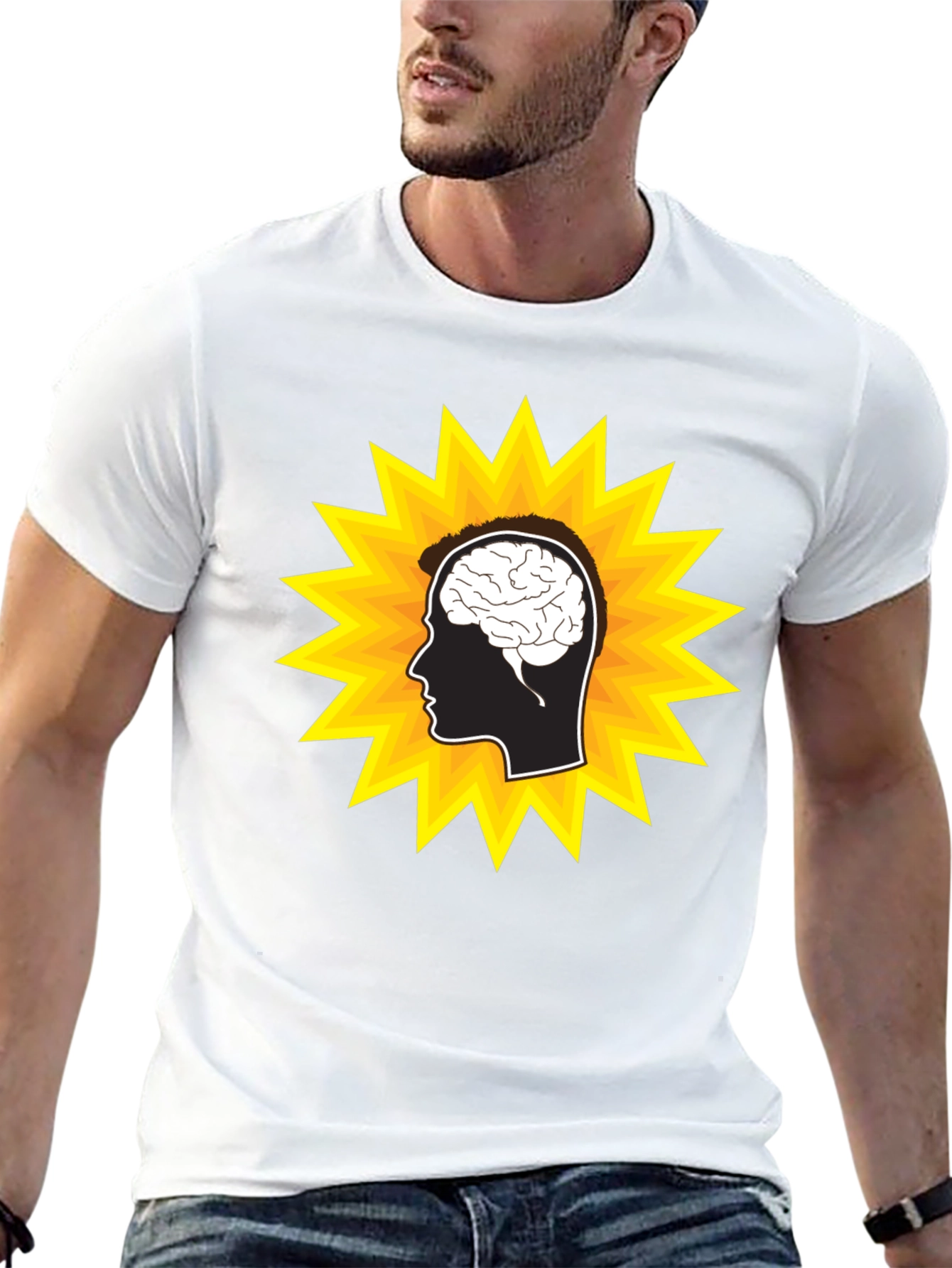 Brain Power T-Shirt - Stylish Head Design