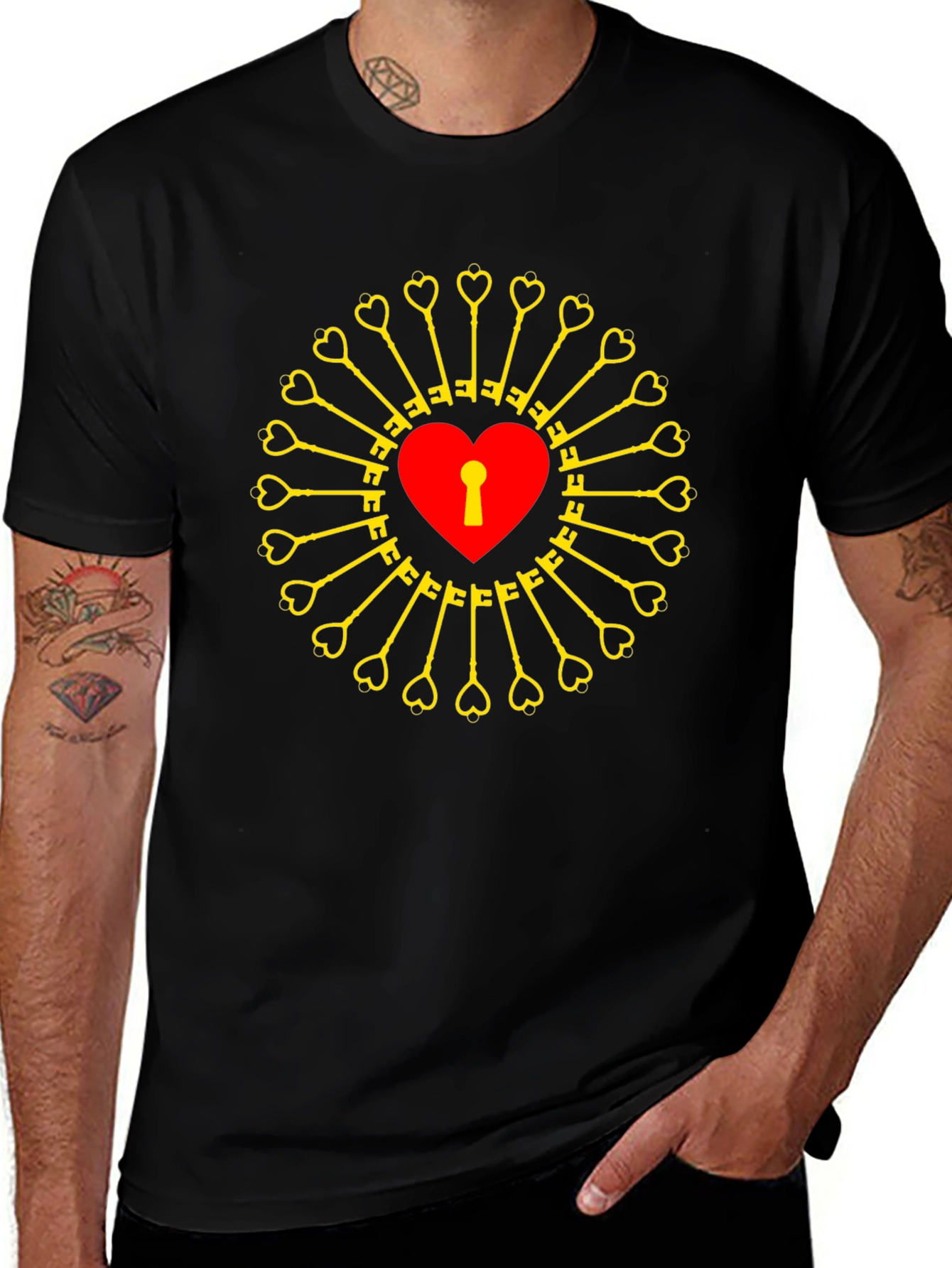 Heart Lock & Key T-Shirt - Unlock Your Style!
