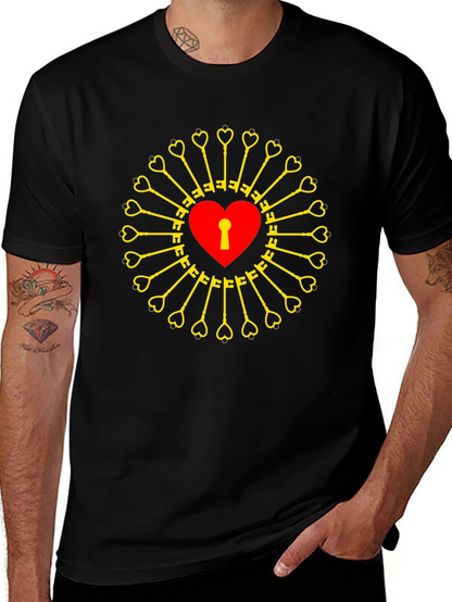 Heart Lock & Key T-Shirt - Unlock Your Style!