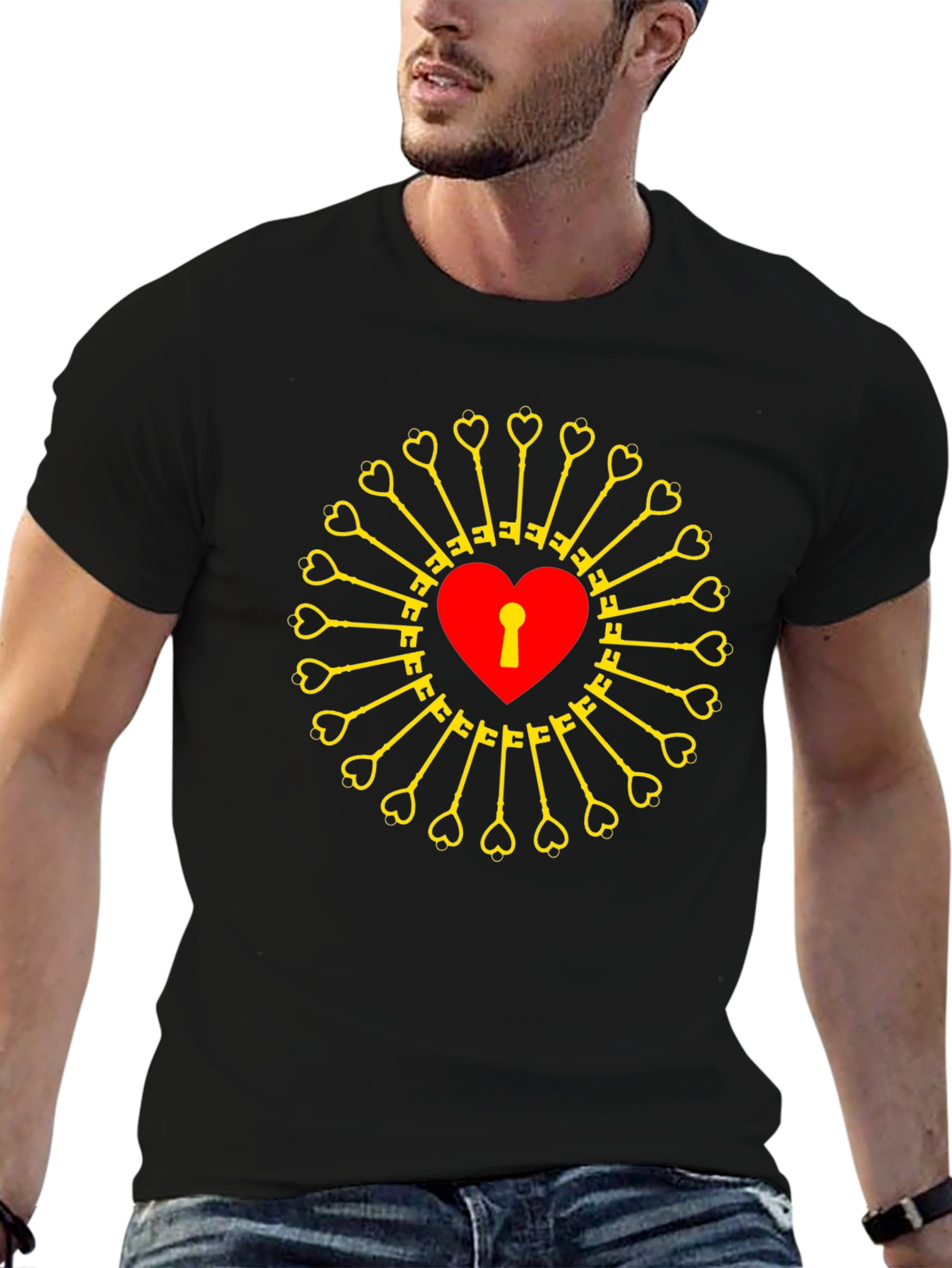 Heart Lock & Key T-Shirt - Unlock Your Style!