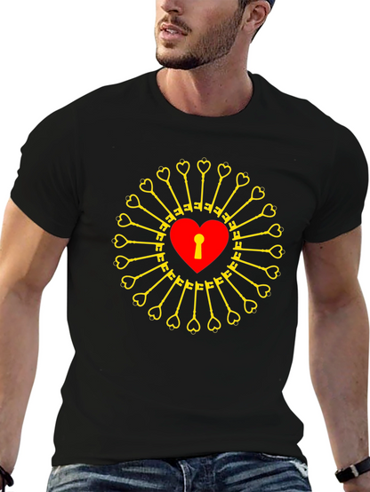 Heart Lock & Key T-Shirt - Unlock Your Style!