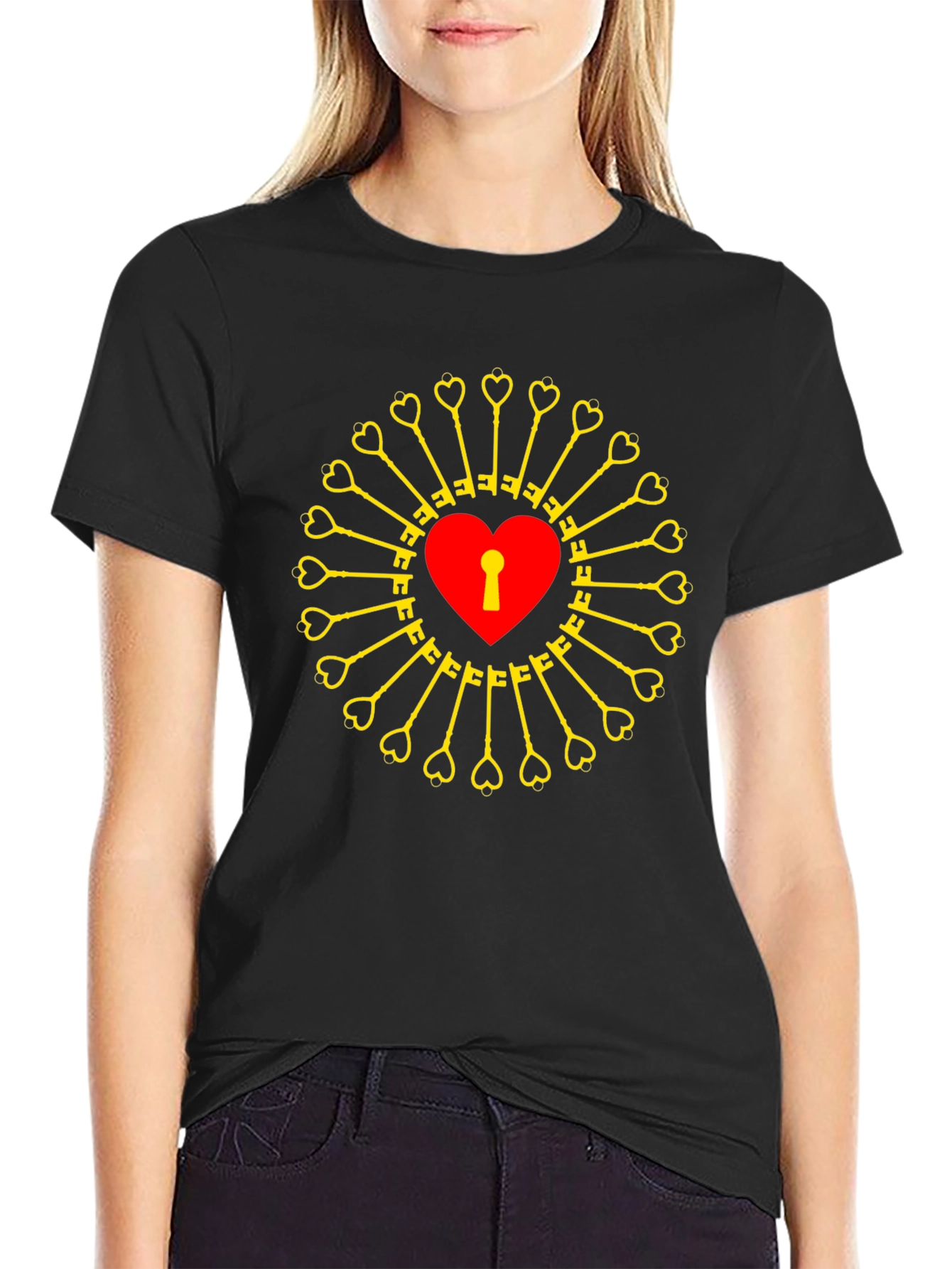 Heart Lock & Key T-Shirt - Unlock Your Style!
