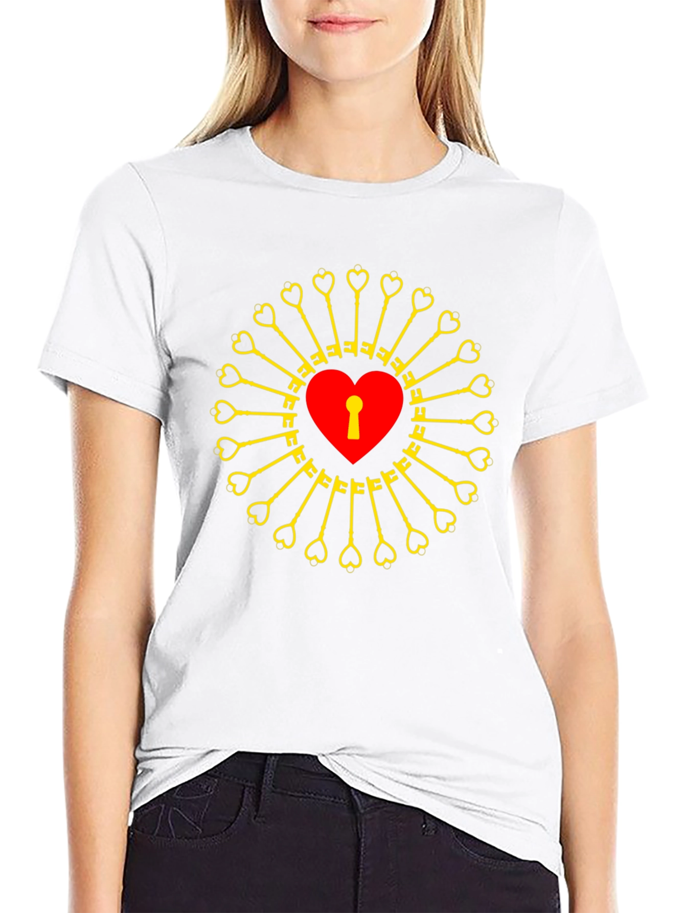 Heart Lock & Key T-Shirt - Unlock Your Style!