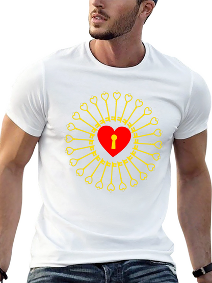 Heart Lock & Key T-Shirt - Unlock Your Style!