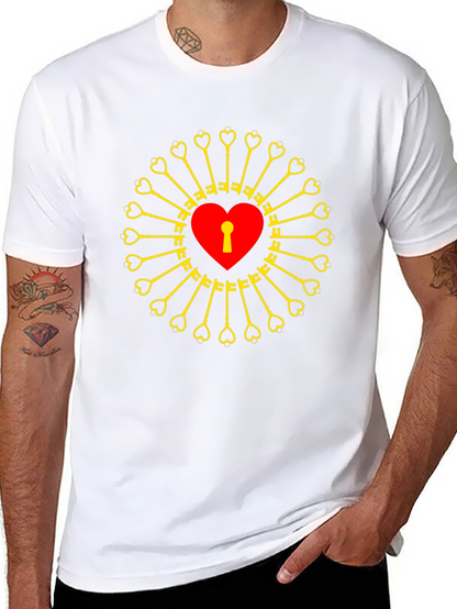 Heart Lock & Key T-Shirt - Unlock Your Style!