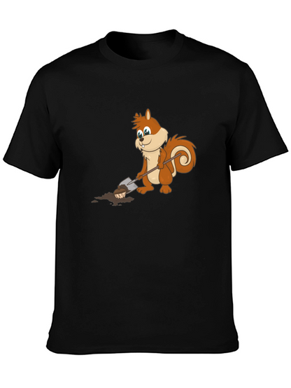 Cartoon Squirrel Digging T-Shirt