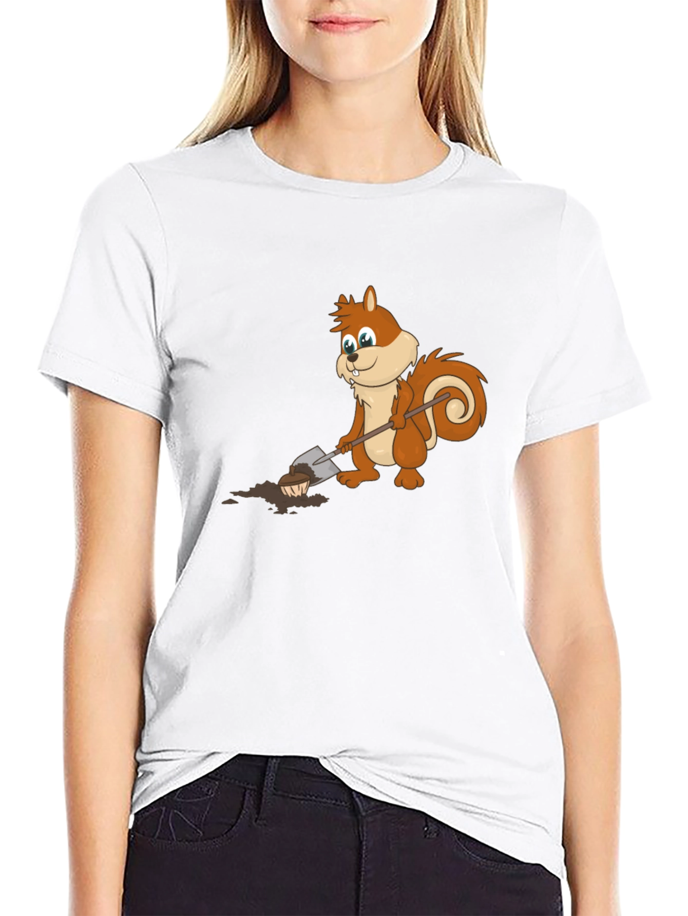 Cartoon Squirrel Digging T-Shirt