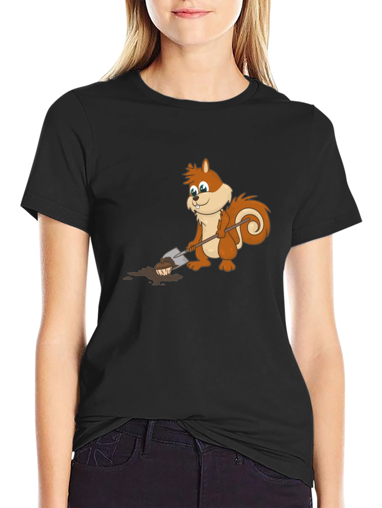 Cartoon Squirrel Digging T-Shirt