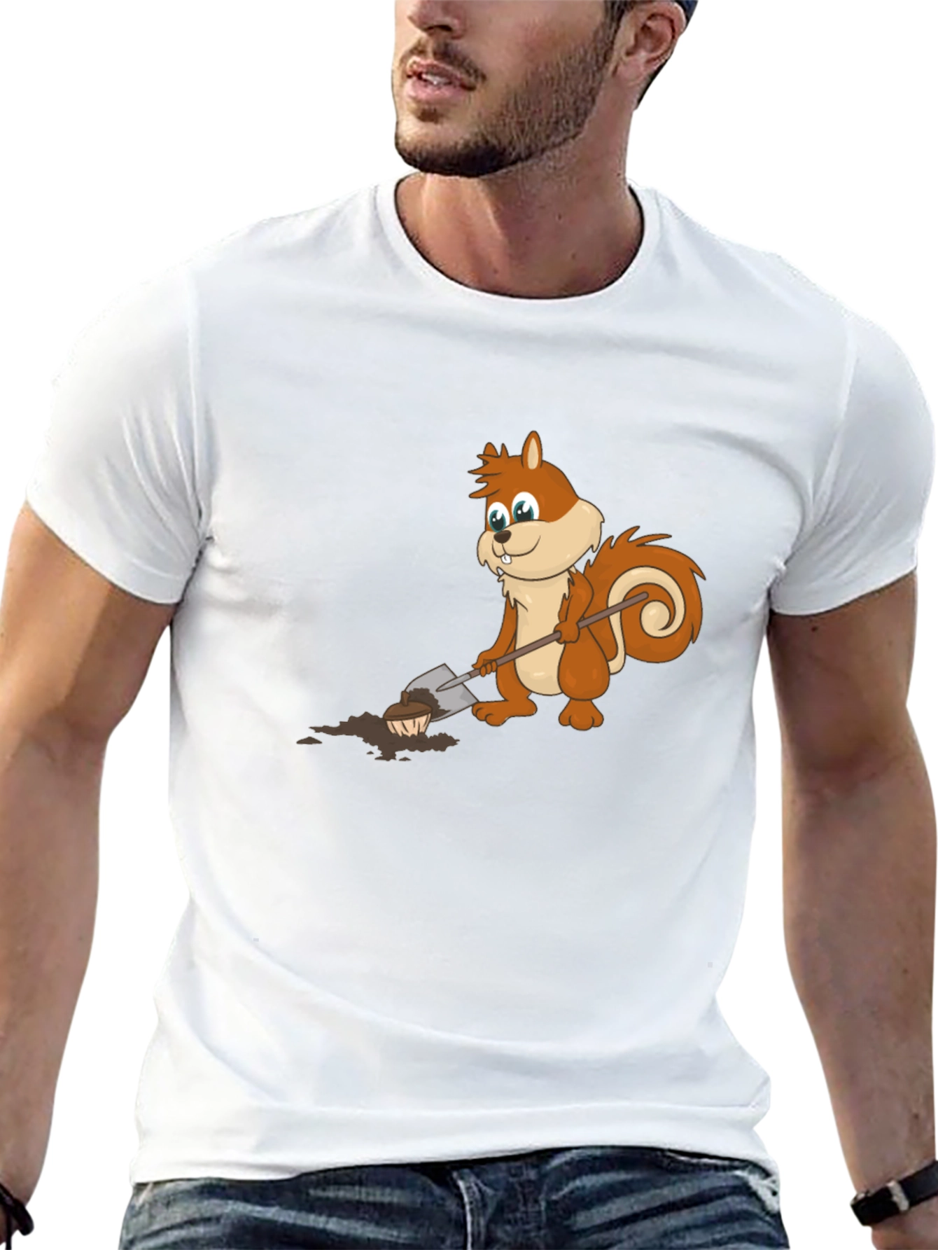Cartoon Squirrel Digging T-Shirt
