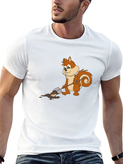 Cartoon Squirrel Digging T-Shirt