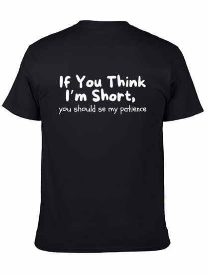 Funny Short Person T-Shirt - Low Patience Warning
