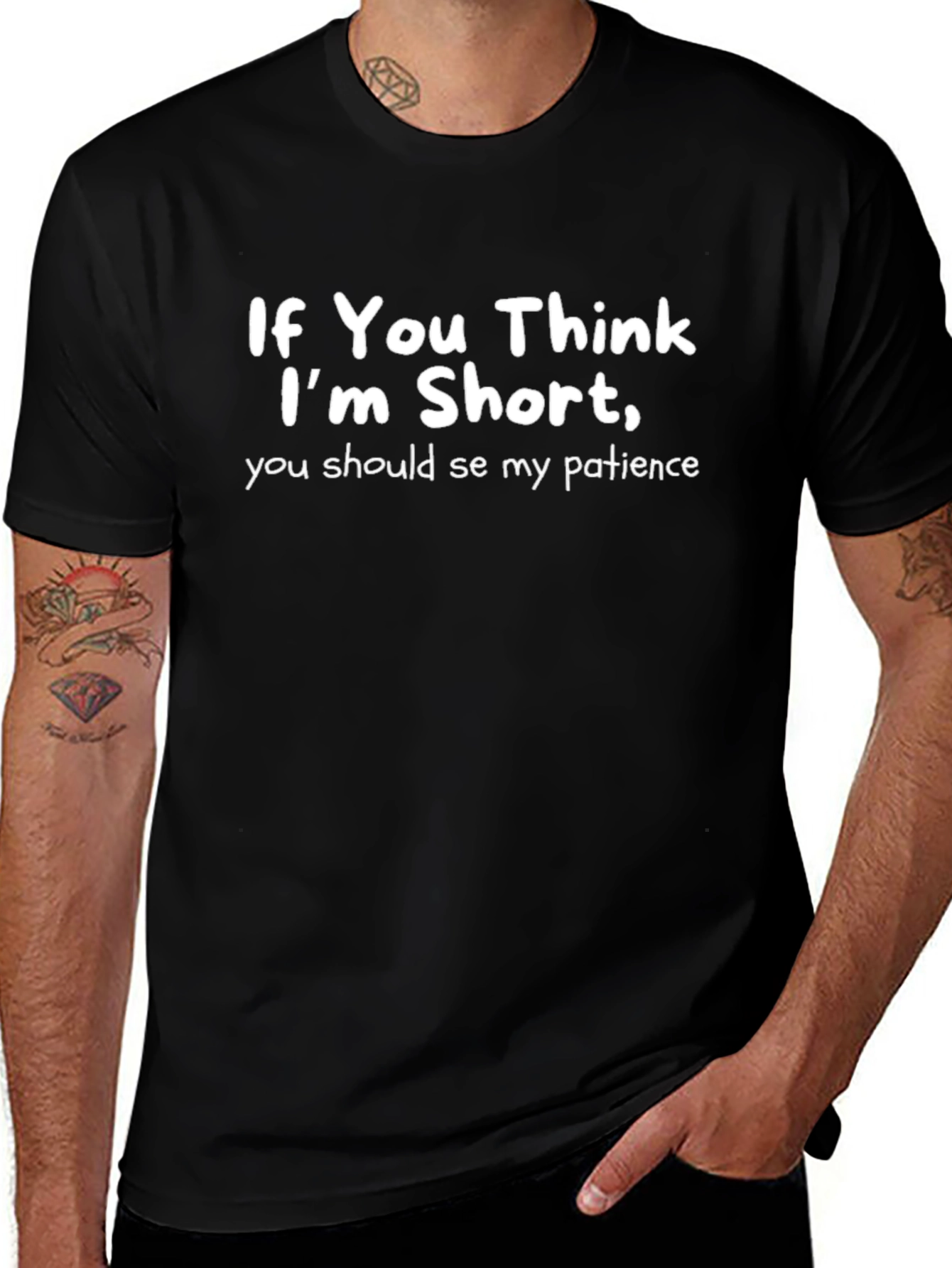 Funny Short Person T-Shirt - Low Patience Warning