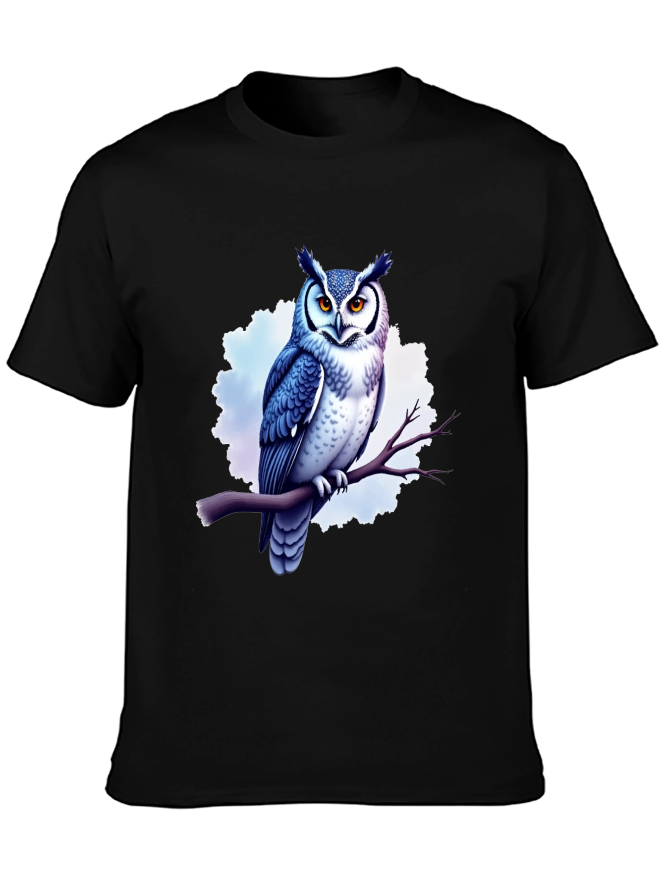 Cool Owl Graphic Tee - Black Cotton T-Shirt