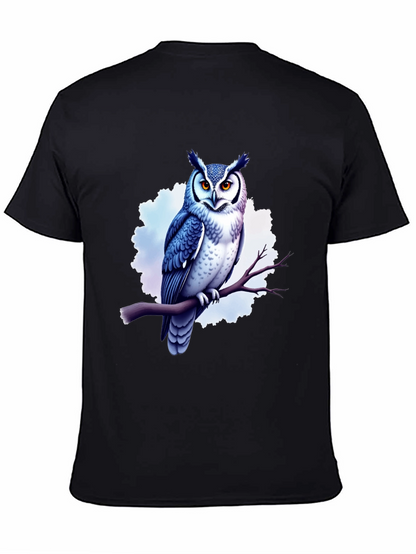 Cool Owl Graphic Tee - Black Cotton T-Shirt
