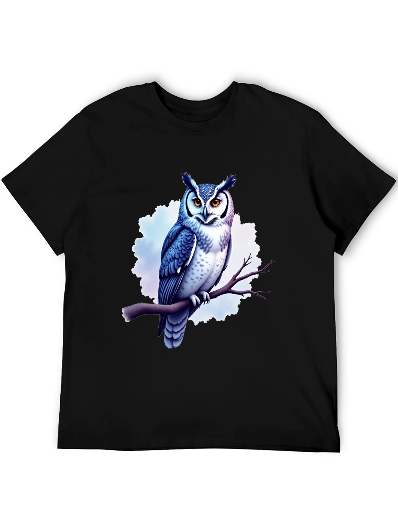 Cool Owl Graphic Tee - Black Cotton T-Shirt