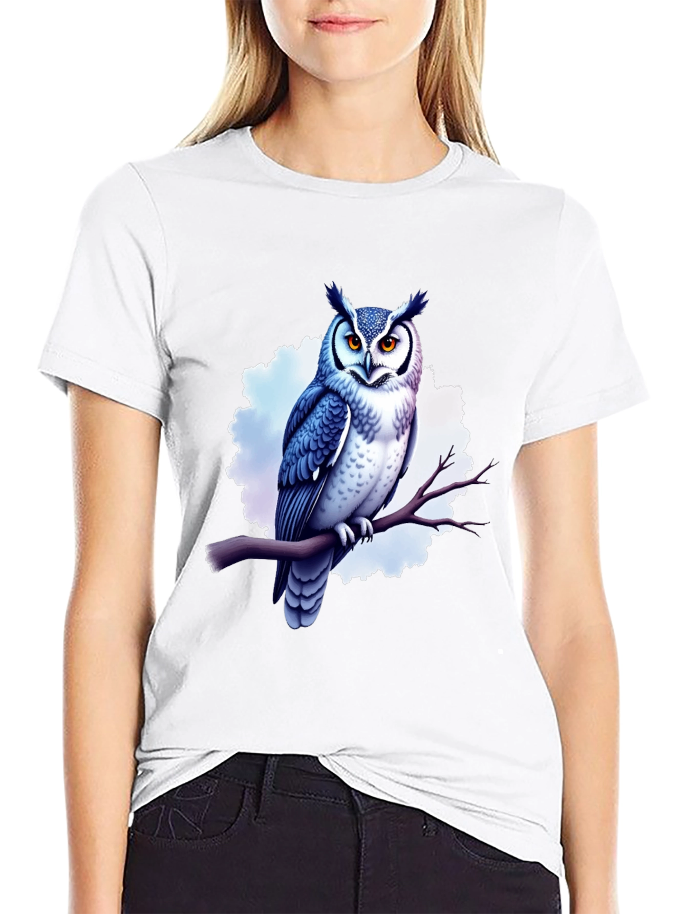 Cool Owl Graphic Tee - Black Cotton T-Shirt