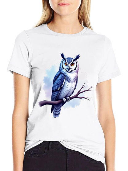 Cool Owl Graphic Tee - Black Cotton T-Shirt
