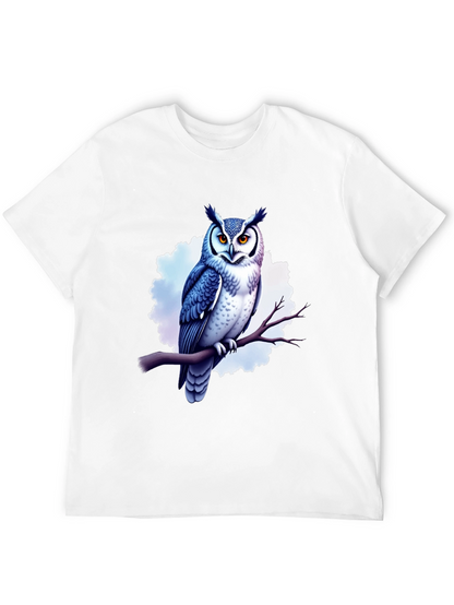 Cool Owl Graphic Tee - Black Cotton T-Shirt