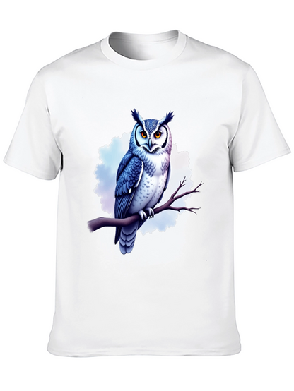 Cool Owl Graphic Tee - Black Cotton T-Shirt