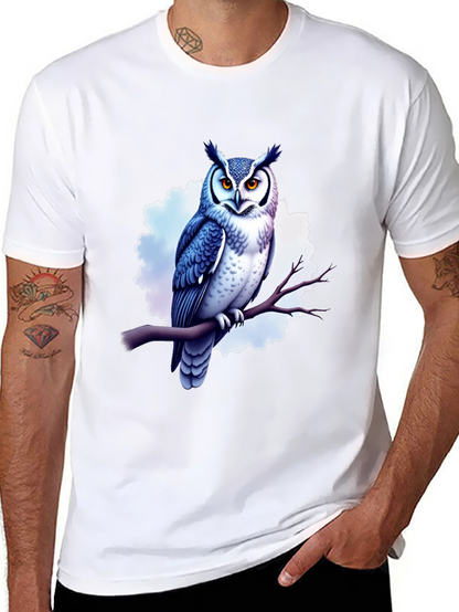 Cool Owl Graphic Tee - Black Cotton T-Shirt
