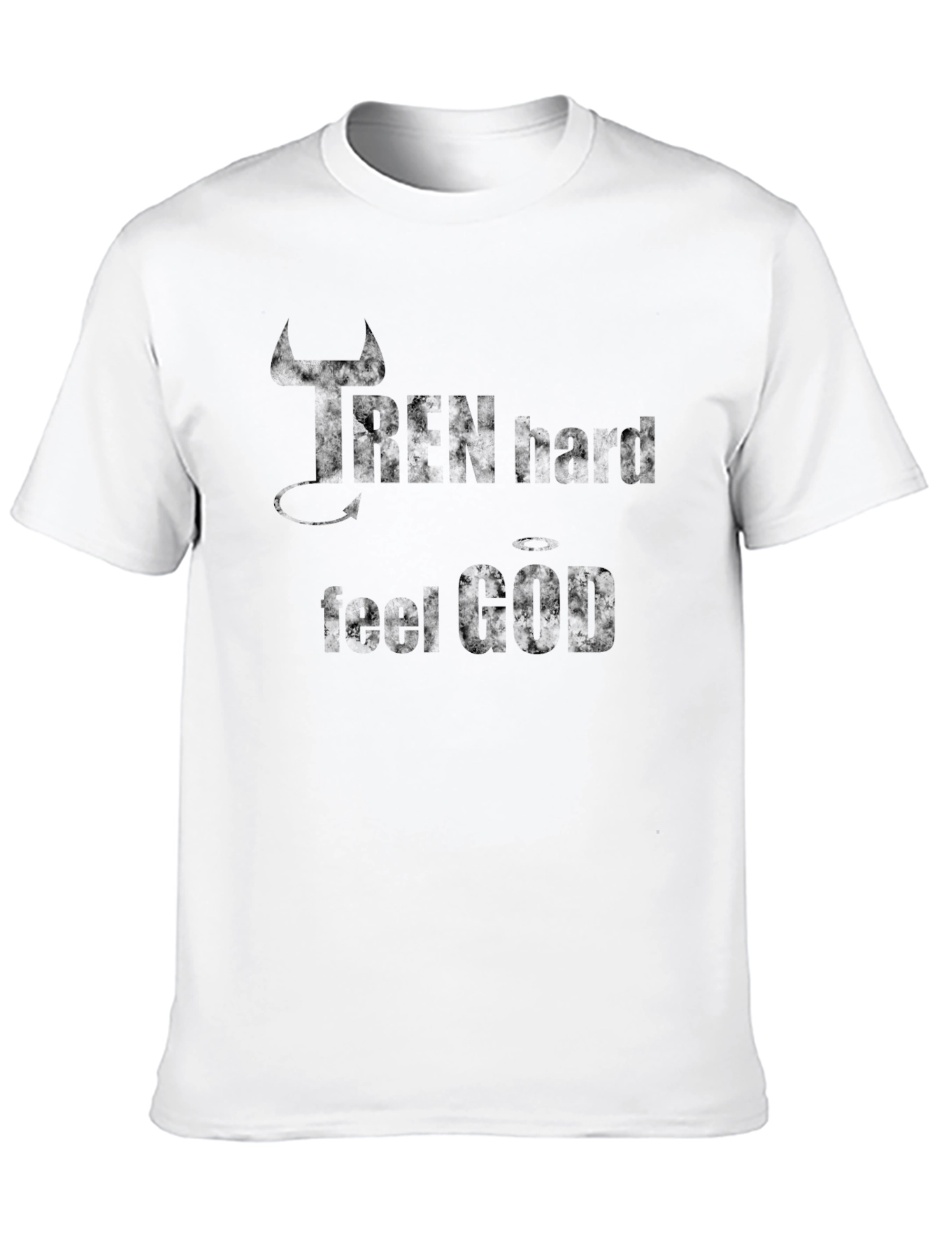 Iron Hard Feel God Mens Black Graphic T-Shirt
