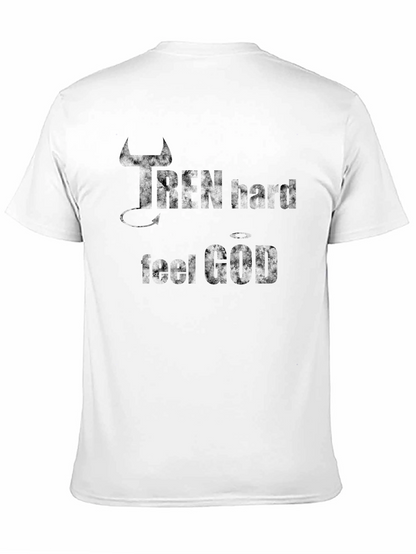 Iron Hard Feel God Mens Black Graphic T-Shirt
