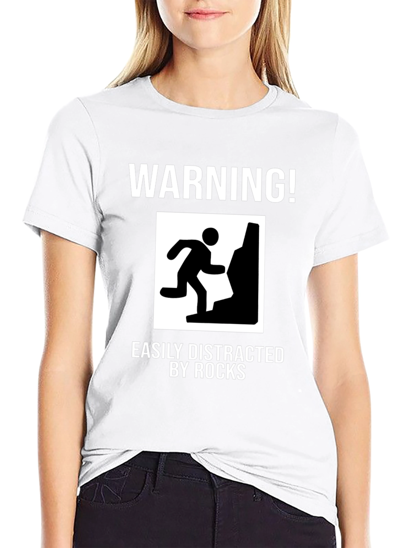 Warning Easily Distracted by Rocks Funny T-Shirt