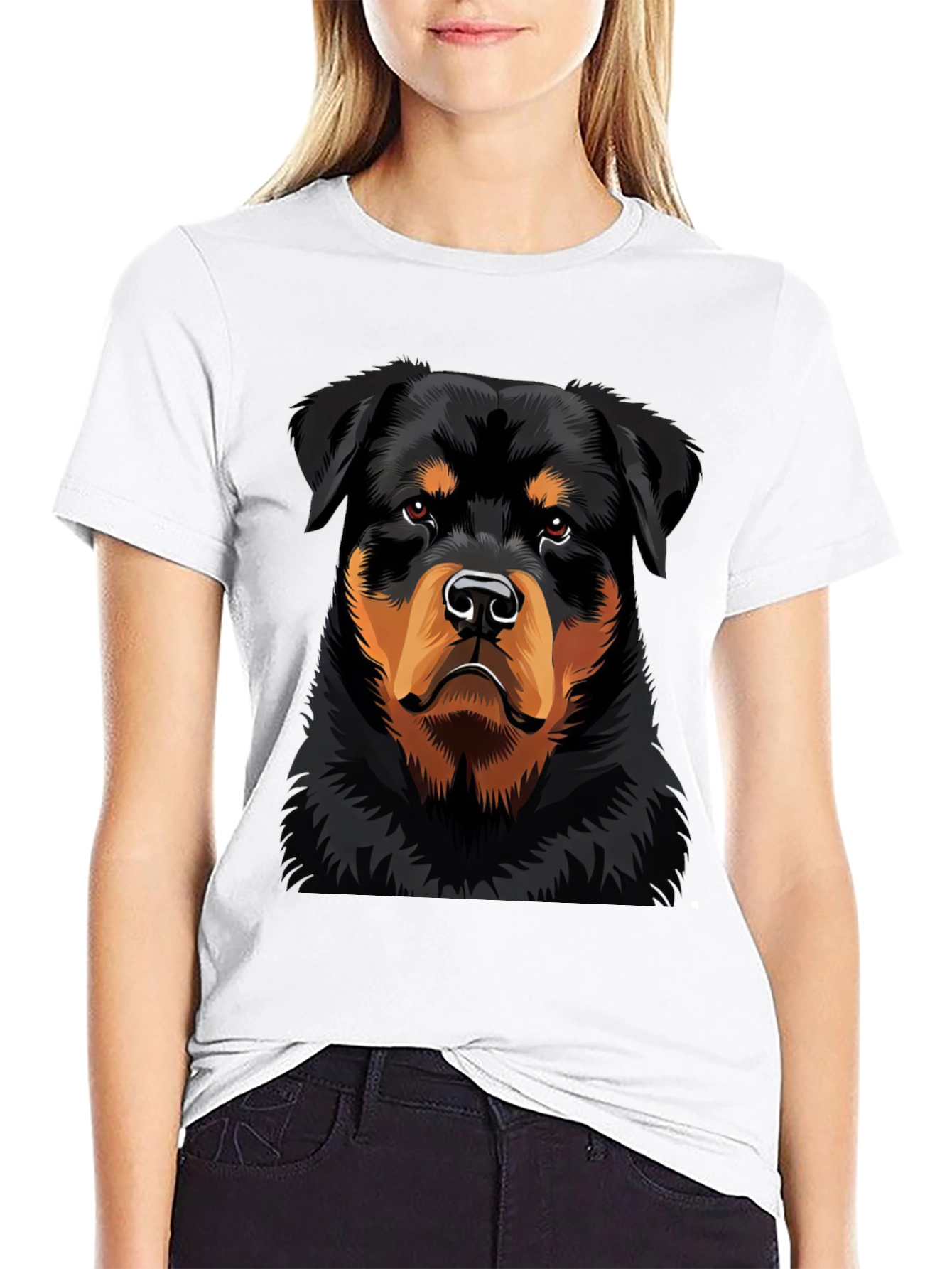 Rottweiler Dog Graphic Black T-Shirt