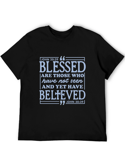 Blessed John 20:29 T-Shirt - Religious Faith Apparel