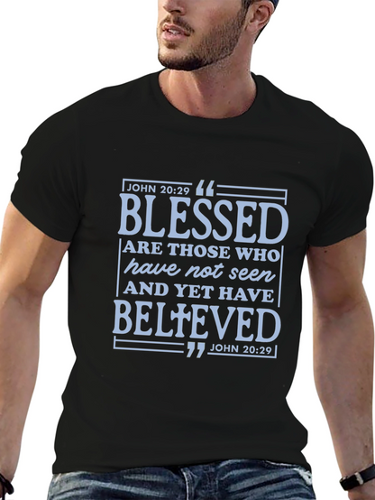 Blessed John 20:29 T-Shirt - Religious Faith Apparel