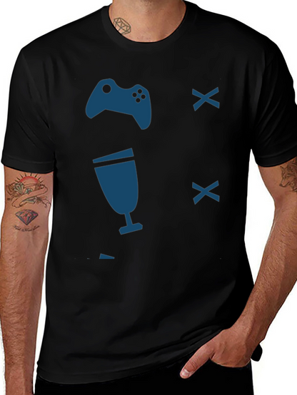 Gamer T-Shirt - Controller & Drink Design