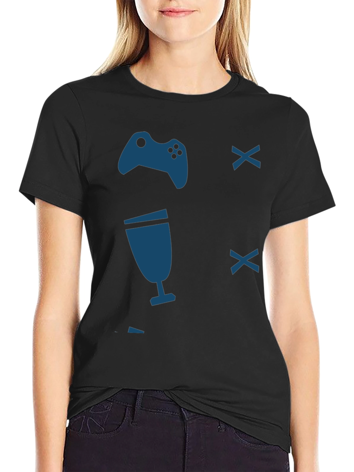 Gamer T-Shirt - Controller & Drink Design