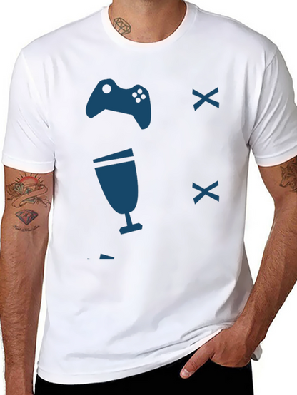 Gamer T-Shirt - Controller & Drink Design