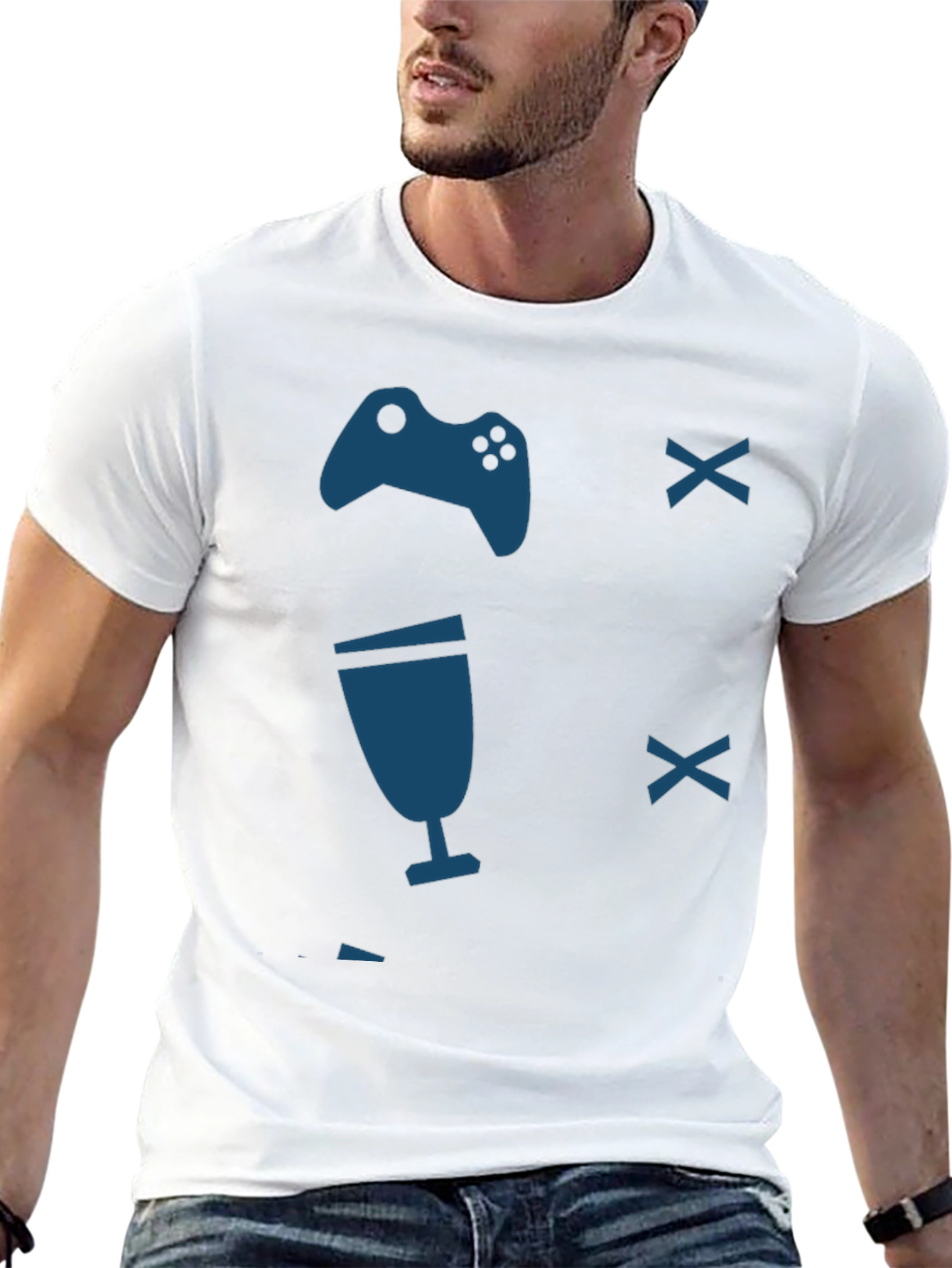 Gamer T-Shirt - Controller & Drink Design