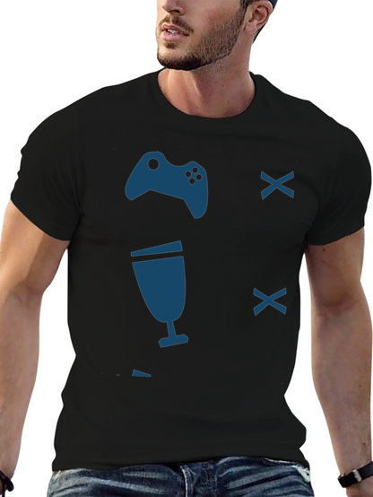 Gamer T-Shirt - Controller & Drink Design